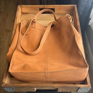 Elegant Tan Leather Tote Bag